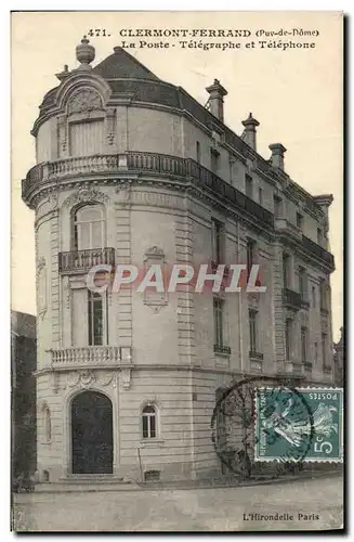 Cartes postales Hotel des Postes Clermont Ferrand La Poste Telegraphe et Telephone