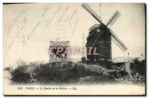 Cartes postales Moulin a vent Paris Moulin de la Galette