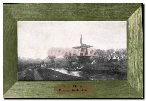 Cartes postales Moulin a vent f du Chatel Paysage hollandais