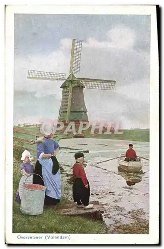 Cartes postales Moulin a vent Overzetveer Volendam Folklore
