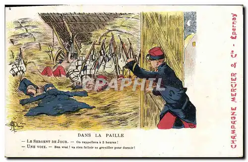 Cartes postales Militaria Dans la paille