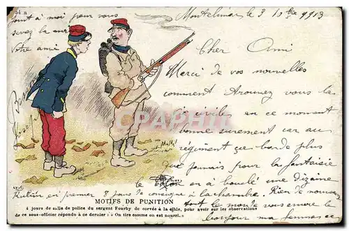 Cartes postales Militaria Motifs de punition