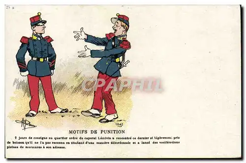 Cartes postales Militaria Motifs de punition