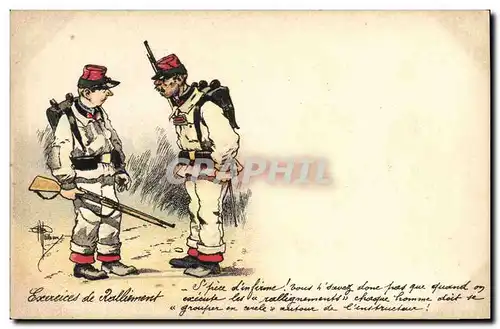 Cartes postales Militaria Exercices de ralliement