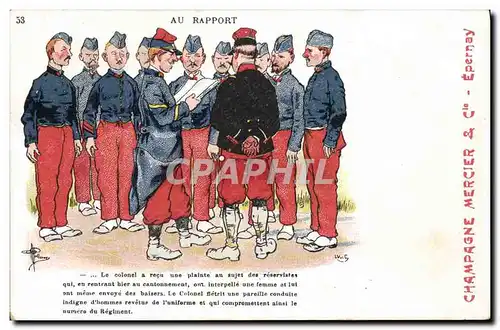 Cartes postales Militaria Au rapport