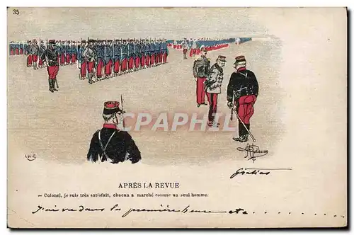 Cartes postales Militaria Apres la revue