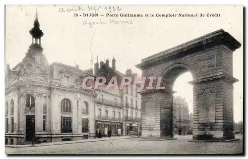 Cartes postales Banque Dijon Porte Guillaume et le Comptoir Nationale de Credit