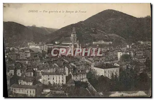 Cartes postales Banque Digne Vue generale et la Banque de France