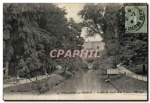 Cartes postales Banque Chalons sur Marne Jardin du Jard et la Caisse d&#39Epargne