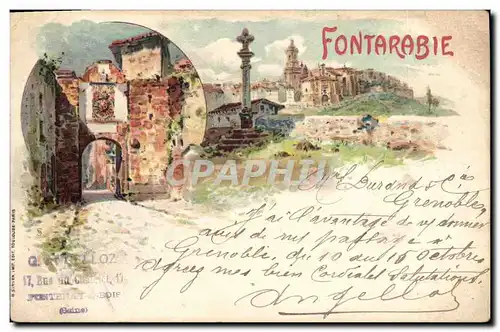 Cartes postales Assurance Illustration Fontarabie Societe Suisse Winterthur