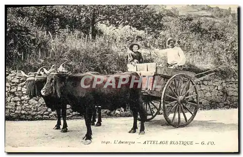 Cartes postales Folklore Attelage rustique