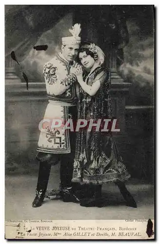 Cartes postales Theatre La Veuve Joyeuse Theatre Francais Paris Alice Gillet Danilo