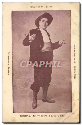 Cartes postales Soums du Theatre de la Gaite Chansons gaies