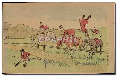 Cartes postales Chien Chiens Chasse a courre Cavaliers