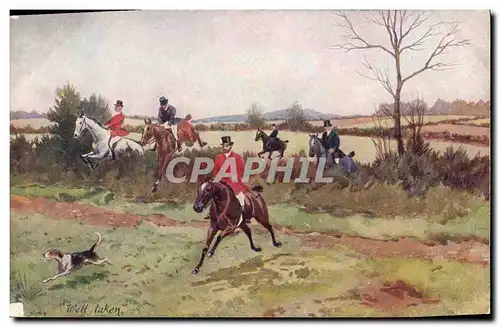 Cartes postales Chien Chiens Chasse a courre Cavaliers