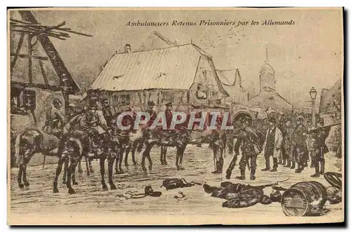 Cartes postales Militaria Ambulanciers retenus prisonniers par les Allemands