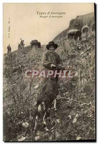 Cartes postales Folklore Auvergne Berger Chevre