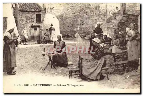 Cartes postales Folklore Auvergne Scenes villageoises