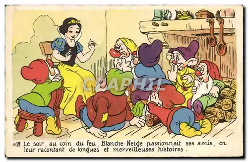 Cartes postales Fantaisie Walt Disney Blanche Neige et les sept nains