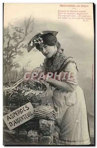 Cartes postales Fantaisie Specialites de pays Asperges d&#39Argenteuil