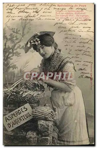 Cartes postales Fantaisie Specialites de pays Asperges d&#39Argenteuil