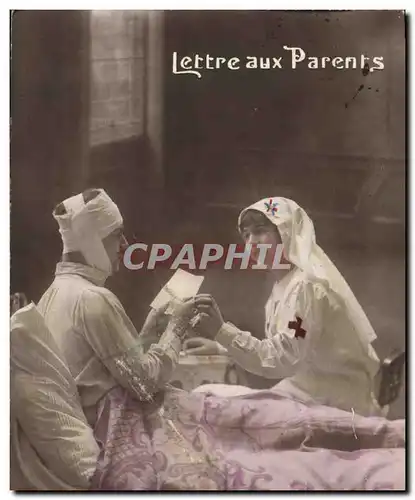 Cartes postales Sante Militaria Lettre aux parents Infirmiere Croix Rouge