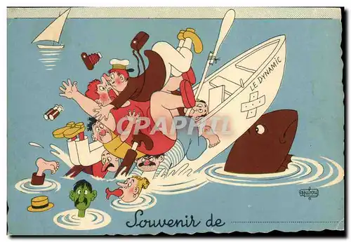 Cartes postales moderne Humour Souvenir Bateau