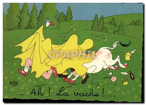 Cartes postales moderne Humour Ah la vache