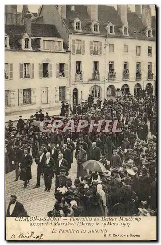 Cartes postales Funerailles du docteur Mauchamp assassine a Marrakech Maroc La famille et les autorites Chalon s