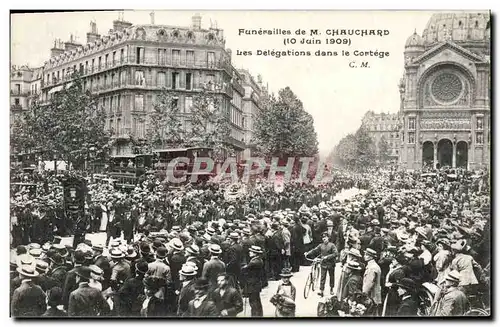 Cartes postales Funerailles de M Chauchard Les delegations dans le cortege