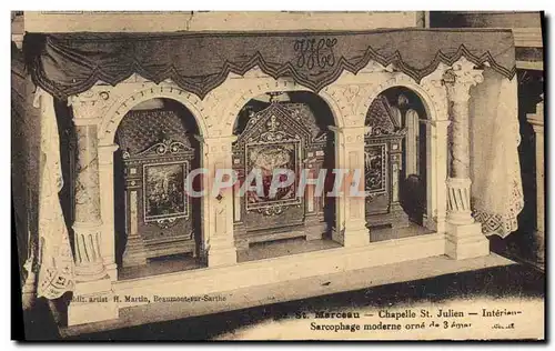 Cartes postales St Marceau Chapelle St Julien Interieur Sarcophage moderne