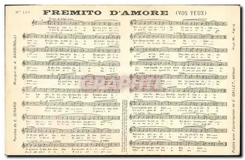 Cartes postales Fremito d&#39Amore Girard Barbirolli