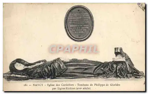 Cartes postales Nancy Eglise des Cordeliers Tombeau de Philippe de Gheldre par Ligier Richier