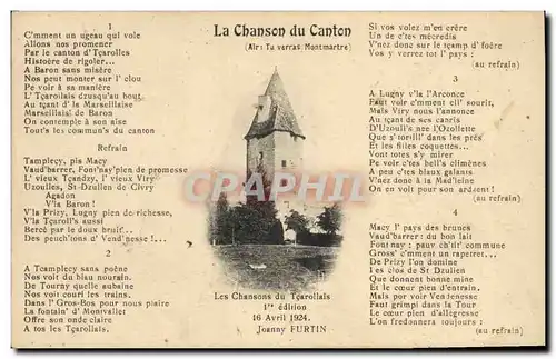 Cartes postales La chanson du Canton Tu verras Montmartre Joanny Furtin