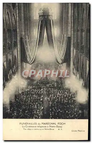 Cartes postales Funerailles du Marechal Foch La ceremonie religieuse a Notre Dame