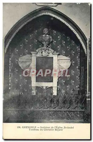 Cartes postales Grenoble Interieur de l&#39eglise St Andre Tombeau du Chevalier Bayard