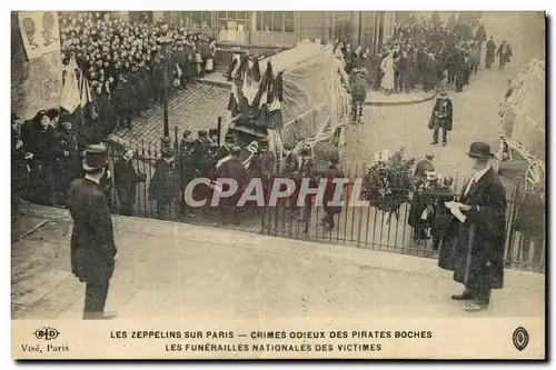 Cartes postales Les zeppelins sur Paris Les funerailles nationales des victimes