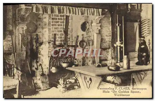 Cartes postales Cuisine Verzameling Claes Antwerpen Huis De Gulden Spoor Werkkamer