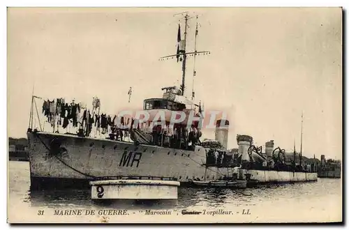 Cartes postales Bateau Marocain Contre torpilleur