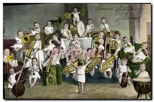 Cartes postales Enfants Musique Cuivres