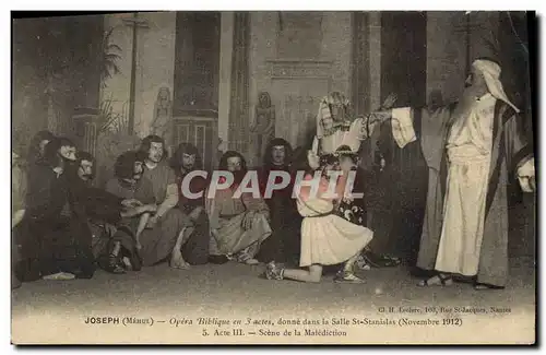 Cartes postales Theatre Joseph Opera biblique en 3 actes donne dans la Salle St Stanislas Scene de la Maledictio