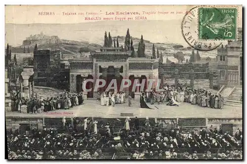 Cartes postales Theatre Beziers Theatre des arenes Les esclaves Marcus meurt frappe par Semia