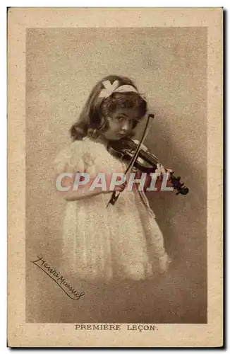 Cartes postales Enfant Premiere lecon Violon