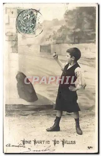 Cartes postales Enfant Une partie de bille