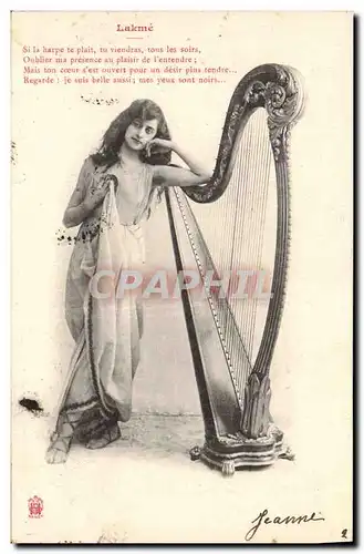 Cartes postales Femme Harpe Lakme