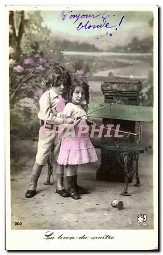 Cartes postales Diabolo Enfant La lecon de maitre