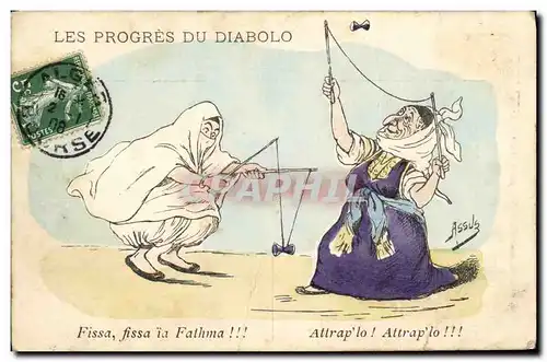 Cartes postales Les progres du Diabolo Fissa Fissa