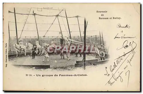 Cartes postales Cirque Barnum et Bailey Un groupe de femmes artistes