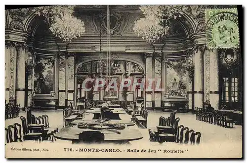 Cartes postales Casino Monte Carlo Salle de jeu Roulette