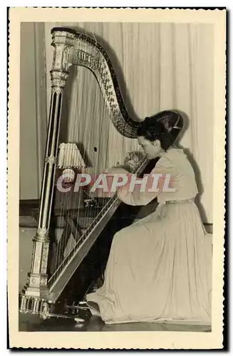 Cartes postales Femme Harpe